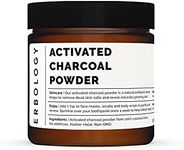 Erbology Activated Charcoal Powder 50g - Teeth Whitening - Add to Face Masks, Toothpaste and Body Wraps for Natural Exfoliation - Natural Digestive Aid - Vegan - Recyclable Glass Jar