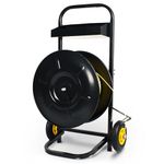 Gresdent Strapping Dispenser with Built-in Tray for PP, Fibre Strapping, Plastic Steel Coil with 8" x 8" Core Size -Strapping Cart with Spacious Tray for Strapping Cutter, Buckles and Gloves