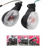 Motoparty Motorcycle Turn Signals for KAWASAKI EX250R NINJA 250R KLX250S KLX250SF VN650 Vulcan S Front/Rear Turn Signal Indicator Light Blinker Lamp Motorcycle,(Transparent Shell)