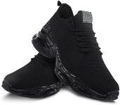 CLOUDAIR Women's Vesta Casual Fashion Sneaker - Slip-On Sock Women's Running Shoes - Air Cushion, Non-Slip & Breathable Platform Sneakers for Walking - Lightweight Girls Sneakers, Black, 9 UK
