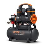 VEVOR 2.1 Gallon Air Compressor, 1.2HP 2.2 CFM@90PSI Oil Free Air Compressor Tank & Max. 116PSI Pressure, 70 dB Ultra Quiet Compressor for Auto Repair, Tire Inflation, Spray Painting, Woodwork Nailing