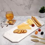 Dreamy Walls Marble Serving Platter - Luxurious White Marble Tray for Home Decor - Bathroom Kitchen Vanity Dresser Side Table Organizer - Modern Hexagonal Serve Ware for Food Cheese Board