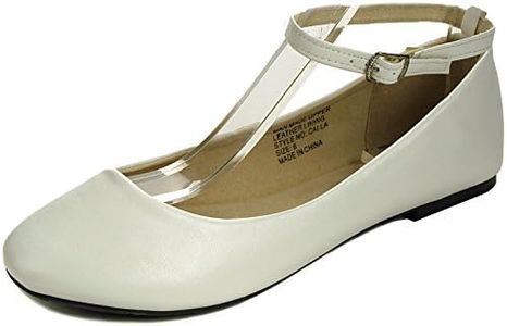 Alpine Swiss Calla Women's Ballet Flats Round Toe Ankle Strap Flat Shoes Casual Wear Lightweight Durable Ballerina Flats Order One Size Up WHT 6