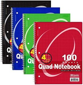 BAZIC Products Composition Notebook Graph Quad-Ruled 4-1" Spiral Notebook 100 Sheet, Drafting Blueprint Journal Comp Notebooks for Office School, 24-Pack