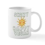 CafePress Shiny Happy Vegan Mug 11 oz (325 ml) Ceramic Coffee Mug