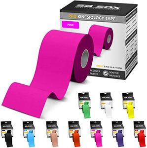 SB SOX Pro Synthetic Kinesiology Tape (Precut & Uncut Options) – Longer Lasting Performance Fabric Option to Our Original Cotton Kinesiology Tape - Also Latex Free, Water Resistant! (Pink - Uncut)