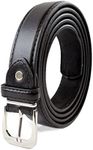 Woodland Leathers Men's Leather Lined Belt, Classic Black And White Belts For Men, 1" Wide Mens Trouser Belt with silver buckle and adjustable belt size (Black 2, Waist size 48"-51")