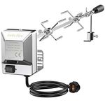 onlyfire BRK-6031 Universal BBQ Rotisserie Kit Chromed Roast Spit Set for Most Gas Barbecue Grills, with Stainless Steel Electric Motor (90cm long)