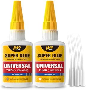 Super Glue Thick CA Glue Clear 60 Gram, Heavy Duty Superglue Instant Cyanoacrylate Adhesive for Plastic Ceramic Leather Metal Glass Wood Pla Shoe Sole Repair, Strong Oily Liquid Bonding