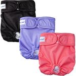 Pet Soft Dog Nappies Female - Dog Period Pants, 3Pack Washable Season Nappy Diapers for Female Dogs (Solid, XS)
