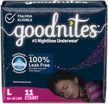 Goodnites Nighttime Bedwetting Underwear, Girls' L (68-95 lb.), 11 Ct