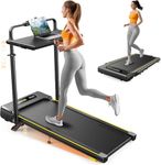 Foldable Walking Pad Treadmill with Handles and Adjustable Height, 10% Incline Walking Pad Treadmills for Home, 2.5HP Running Machines, 12KM/H Folding Treadmill with LED Screen, Remote & App Control