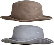 Zacharias Men's Cotton Cricket Umpire Hat Pack Of 2 Beige & Light Grey,Free Size