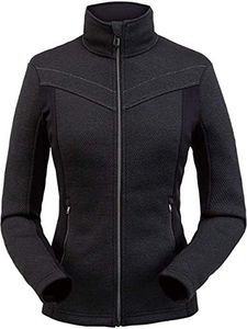 Spyder Womens Encore Full Zip Sweater, Black, Medium