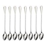 Long-handled ice tea spoon, cocktail stir spoons, stainless steel coffee spoons, ice cream scoop Set of 8