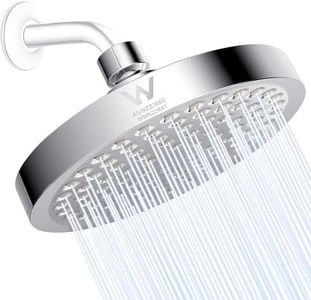 Kovizen Shower Head High Pressure Rain, Luxury Bathroom Rain Shower Head with Chrome Plated Finish, Adjustable Angles, Anti-Clogging Silicone Nozzles (2.5 GPM)