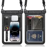 Large Waterproof Phone Pouch Cellphone Dry Bag [2-Pack],Universal IPX8 Waterproof Phone Case Compatible with iPhone 15 Pro Max 14 Pro Max 13 Pro Max 12 11 Pro Max,Galaxy S22/S21 Phone Holder Pouch