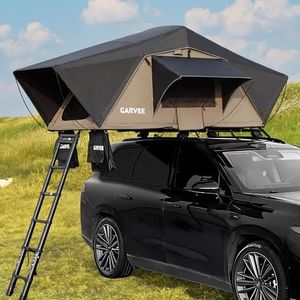 Garvee Rooftop Tent Soft Shell, Easy Setup Roof Top Tent with Telescopic Ladder & LED Light, Waterproof UV Resistant 4-Season Design for 2-3 Person Camping on Truck, SUV, Van, Trailer