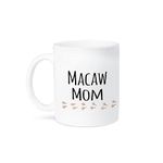 3dRose Macaw Mom for Bird Lover Pet Owners of Any Color Parrot from Red Yellow Blue Green with Footprints Ceramic Mug, 15 oz, 11.43 x 8.45 x 12.7 cm