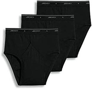 Jockey Men's Underwear Classic Low Rise Brief - 3 Pack, Black, 34