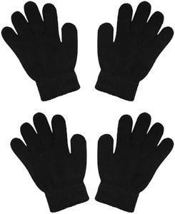 COCELERYRE 2 Pairs Winter Warm Knit Gloves for Age 3-6 Stretchy Full Finger Gloves for Boys Girls