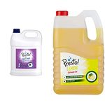 Presto! Matic Front Load Detergent Liquid, Mega Saver Pack - 5 L Amazon Brand and Dishwash Gel - 5 L (Lemon)