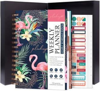 PLANBERRY Hourly Schedule Planner Premium – Undated Weekly Organizer with Time Slots & Monthly Budget – Time Management, Goal Setting, To-Do List & Habit Tracker –6.9″x8.5″(Rose Flamingo)