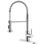 APPASO Commercial Kitchen Faucet with Pull Down Sprayer, Stainless Steel Single Handle High Arc Faucet Brushed Nickel Faucet, Robinet de Cuisine