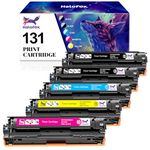 HaloFox Compatible Toner Cartridge Replacement for Canon 131 131h for Canon Color ImageClass MF8280Cw MF624Cw MF628Cw LBP7110Cw MF8230Cn MF8080CW Laser Printer (Black, Cyan, Yellow, Magenta, 5-Pack)