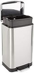 Amazon Basics Rectangular Trash Can, 20 Litre/5.3 Gallon, Silver, Black