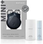 NuFACE MINI+ Microcurrent Facial Device Kit - FDA Cleared Face Sculpting & Skin Tightening Device to Contour, Lift & Tone + Microcurrent Gel Activator, Silk Crème & Applicator Brush - Midnight Black