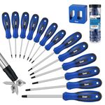 Sinoer 14-Piece Magnetic Torx Screwdrivers Set，Chromium Vanadium Steel，T4 - T40Magnetic Torx Driver Star Screwdrivers Set ，Professional Grade Repair Tools