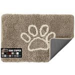 Gorilla Grip Soak Stopper Washable Chenille Dog Doormat, Muddy Paws, Dogs Bed Mats, Rubber Backing, Absorbent Quick Dry Microfiber, Inside Front Door Mat, 48x30, Beige Ivory