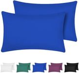 Hotel Quality 100% Cotton Luxury Soft Percale Standard Pillowcases - Set of 2-48cm x 73cm - 300 Thread Count - Breathable (Royal Blue)