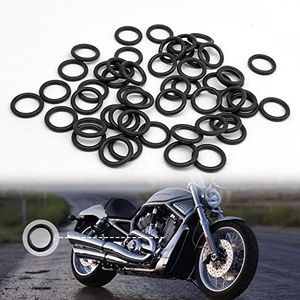 50Pcs Oil Drain Plug O-Ring, Nitrile Rubber O Ring Gasket Ring, Motorcycle Drain Plug O-Rings, Compatible with Harley Davidson Oil Drain Plug Oring(Black)