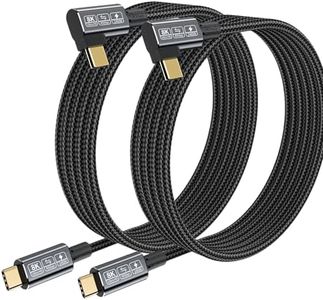 Yiicumhh USB C Thunderbolt 4 Cable 90 Degree [2-Pack 6.6FT],240W USB c Data Transfer Right Angle, 40Gbps Type c,8K Video,Compatible with Thunderbolt 3 Cable and USB c Cord