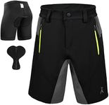 GJDAMFD Kids Padded Bike Shorts with Padding Boys Teen Cycling Mountain Biking Shorts Zipper Pockets Black XL