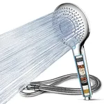 MEKO Hard Water Filter Shower Head, 15 Stage Shower Filter 3 Spray Modes High Pressure Shower Heads and 1.5m Hose, Residual Chlorine Remove Shower Filter, Universal Handheld Shower Head and Hose