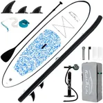 FEATH-R-LITE Inflatable Stand Up Paddle Board 10'x30''x6'' Ultra-Light (16.7lbs) SUP with Paddleboard Accessories,Three Fins,Adjustable Paddle, Pump,Backpack, Leash