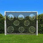 FORZA 8ft x 6ft Football Goal | All Weather uPVC Frame and Durable Net – Optional Target Sheet, Football & Carry Bag - Ideal for Home Gardens & Clubs (Goal and Target Sheet)