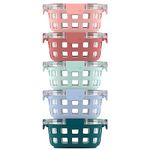 Ello Duraglass Round Glass Meal Prep Storage Containers Set with Leak Proof Airtight Lids, 10 Pc 3.4 Cup/ 800ml, Melon