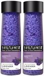 Soulflower Epsom Lavender Bath Salt| for Skin Cleansing, Body & Foot Spa, Muscle Relief, Ultimate Cleanser to Condition & Soothe Your Skin | 100% Natural. Pure, clinically Tested | Pack of 2 500g Each