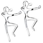 Via Mazzini 92.5-925 Sterling Silver Climbing Man Ear Cuff Earrings for Women And Girls Pure Silver (ER0271) 1 Pair