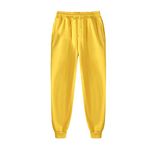 Jogger Sweatpants for Men Slim Fit Stretch Elastic Waist Athletic Pants Lightweight Drawstring Workout Running Pants, Yellow, Small