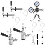 GANCOWISE Dual Tap Kegerator Door Mount Conversion Kit with Dual Gauge CGA-320 Regulator & D-System Keg Coupler for Bars, Pubs, and Restaurants (CO2 Tank Not Included)