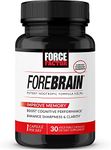 Force Factor Forebrain Nootropic Brain Supplement to Improve Memory, Boost Focus, Increase Mental Energy, and Support Brain Health with Caffeine, Bacopa, and Huperzine A, 30 Capsules