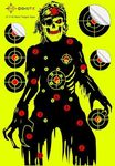 Shooting Splatter Targets - 12 x18 inch Reactive Self Adhesive Silhouette Target Paper for Range - Easily See Shots Burst Bright Fluorescent Points (10 Pack)