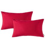 MIULEE Pack of 2 Christmas Decorative Outdoor Waterproof Pillow Covers Garden Cushion Sham Throw Pillowcase Shell for Patio Tent Couch 12x20 Inch Red