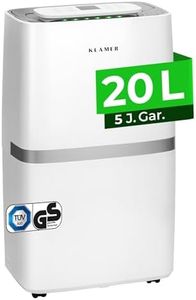 KLAMER Luftentfeuchter elektrisch 20L in 24h mit 5,5L Tank – Leiser, energieeffizienter Raumentfeuchter mit Smart Sensor, Timer & Wäschemodus – Gegen Schimmel, Feuchtigkeit & Kondenswasser