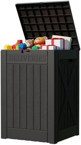 WWI Outdoor Storage Box 182L Lockable Waterproof Package Delivery Container All Weather PP Plastic Bench Parcel Drop Box Lid Porch Deck Backyard Storage Organizer (Black)